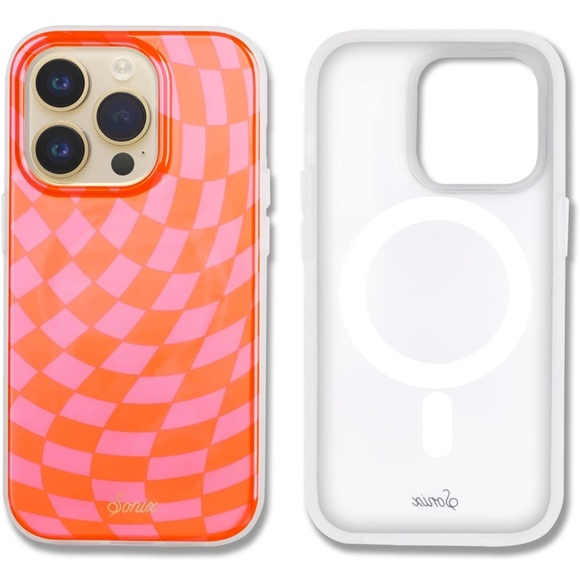 Sonix iPhone 14 Pro Max Pink/Orange Checkered Case NWT - Picture 2 of 6